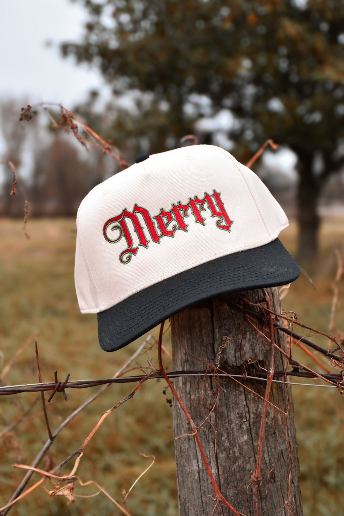 “Merry” Old English Holiday Trucker Hat