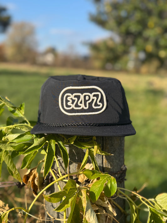 EZPZ Classic Block Patch Rope Trucker – Black &amp; White