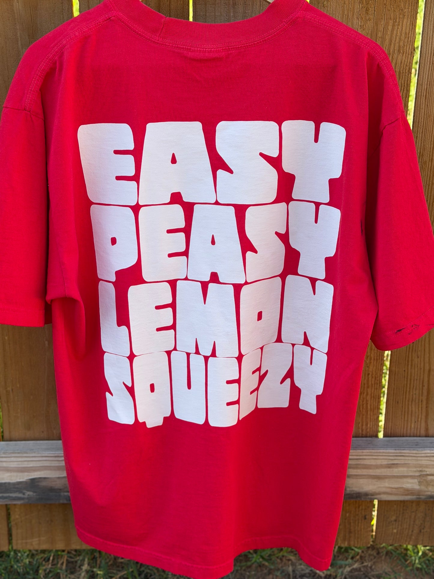Easy Peasy Lemon Squeezy Tee — Red